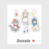 Kerstkartonnen met Muzieknoten Sticker (Vel)