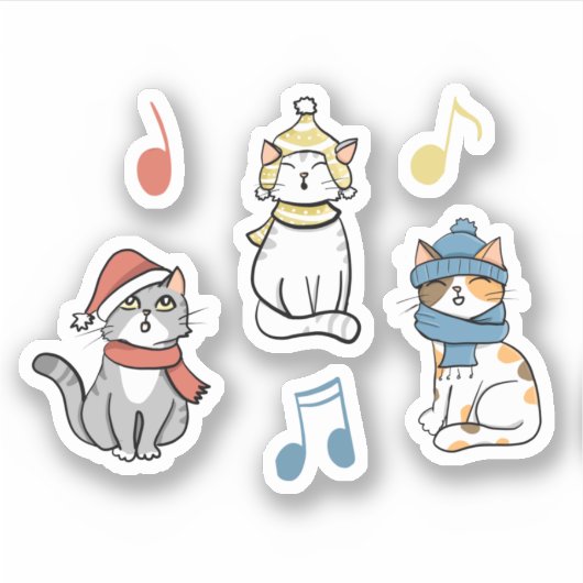 Kerstkartonnen met Muzieknoten Sticker (Voorkant)