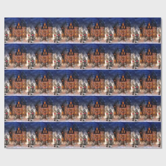 kerstkasteel cadeaupapier (Vlak)