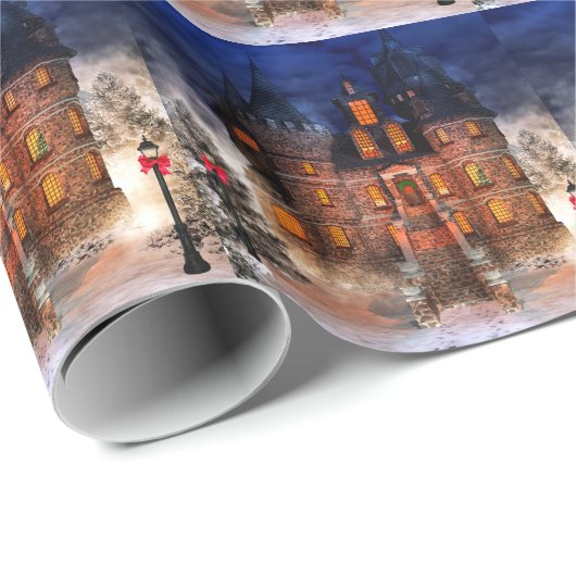 kerstkasteel cadeaupapier (Rol Hoek)
