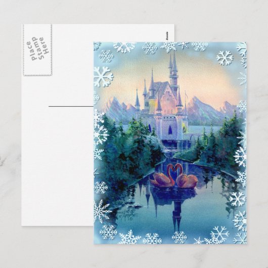 KERSTKASTEEL DOOR SHARON SHARPE FEESTDAGENKAART (Voorkant / Achterkant)