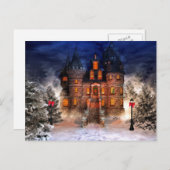 kerstkasteel feestdagenkaart (Voorkant / Achterkant)