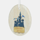 Kerstkasteel Vakantie Aandenken Ornament (Voorkant links)