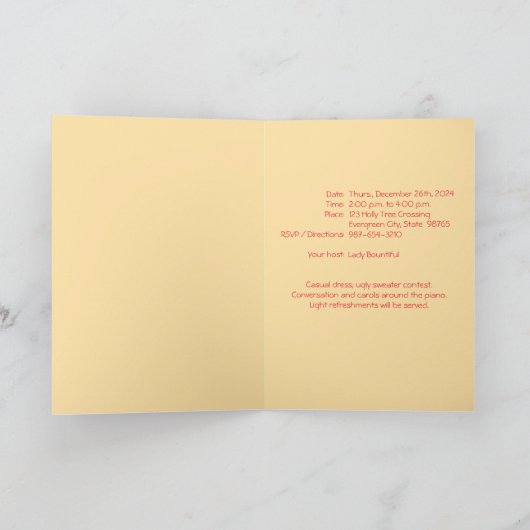 Kerstkat 2024 Feest Uitnodiging  (Binnen)