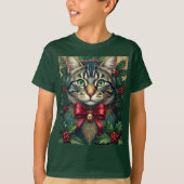 Kerstkat 2024 Kinderen'-Maat T-shirt (Voorkant)