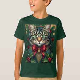 Kerstkat 2024 Kinderen'-Maat T-shirt