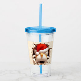 Kerstkat 3D Acryl Drinkbeker