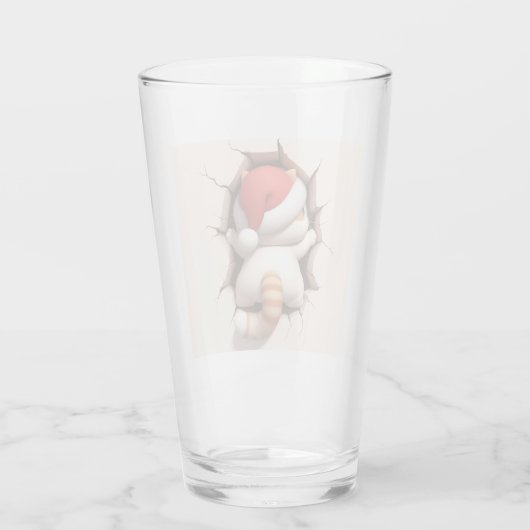 Kerstkat 3D Glas (Achterkant)