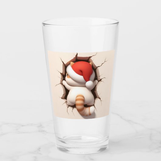 Kerstkat 3D Glas (Voorkant)