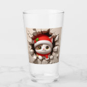 Kerstkat 3D Glas (Voorkant)