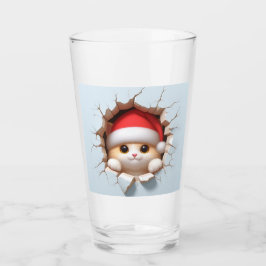 Kerstkat 3D Glas