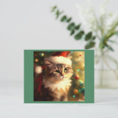 Kerstkat 4 feestdagenkaart (Staand voorkant)