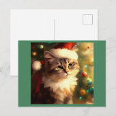Kerstkat 4 feestdagenkaart (Voorkant / Achterkant)
