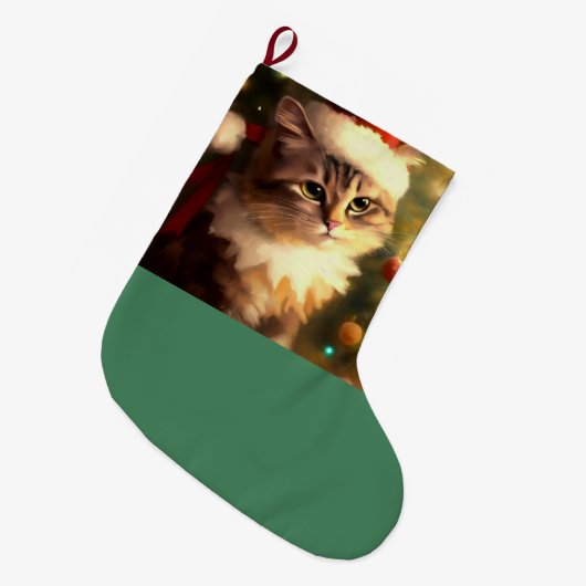 Kerstkat 4 grote kerstsok (Voorkant (Hangend))