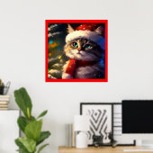 Kerstkat 5 poster (Thuiskantoor)