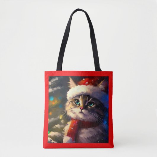 Kerstkat 5 tote bag (Voorkant)