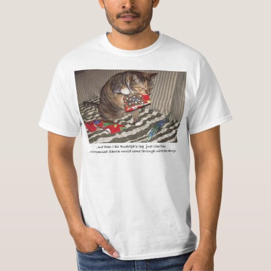 kerstkat-aanval t-shirt (Voorkant)