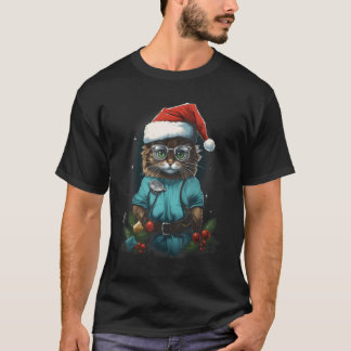 Kerstkat Anesthesioloog Grappige Kat Medisch D T-shirt