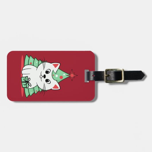 kerstkat bagagelabel (Voorkant horizontaal)
