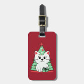 kerstkat bagagelabel (Voorkant verticaal)