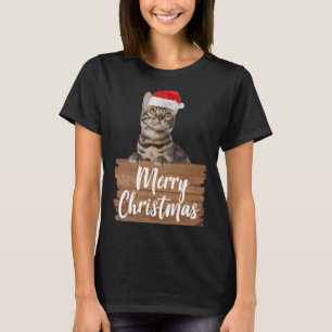 Kerstkat Bengalen Santa Hat T-shirt