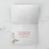 Kerstkat Bij Open Haard Vakantie Kaart (Binnen)