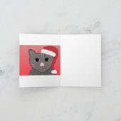 Kerstkat Blank Binnenkant Feestdagen Kaart (Binnen)