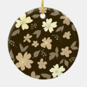 Kerstkat bloemig keramisch ornament (Achterkant)