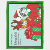 Kerstkat-boeddies Fleece Deken (Voorkant)