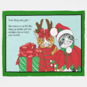 Kerstkat-boeddies Fleece Deken (Voorkant (Horizontaal))
