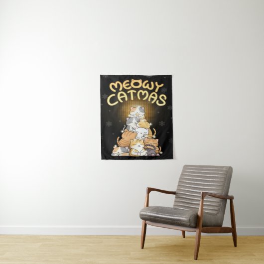 kerstkat-boombasis wandkleed (In situ)