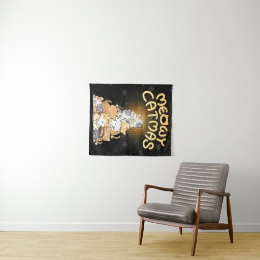 kerstkat-boombasis wandkleed (In Situ (horizontaal))