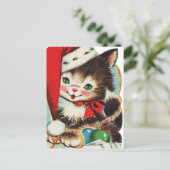 kerstkat briefkaart (Staand voorkant)