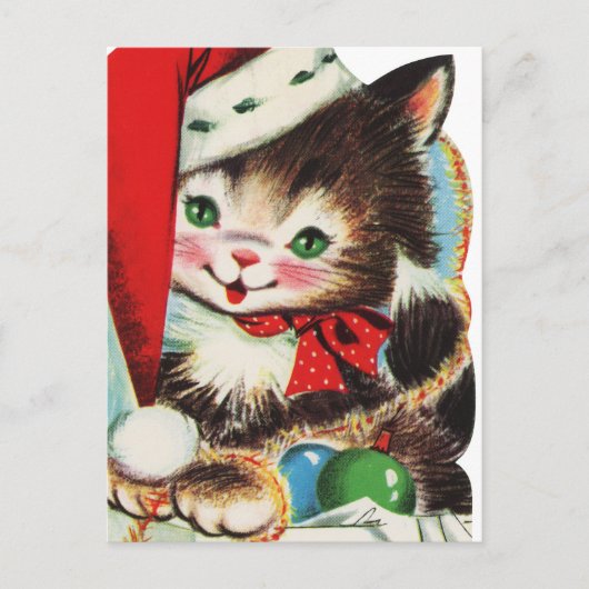 kerstkat briefkaart (Voorkant)