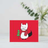 Kerstkat briefkaart (Staand voorkant)