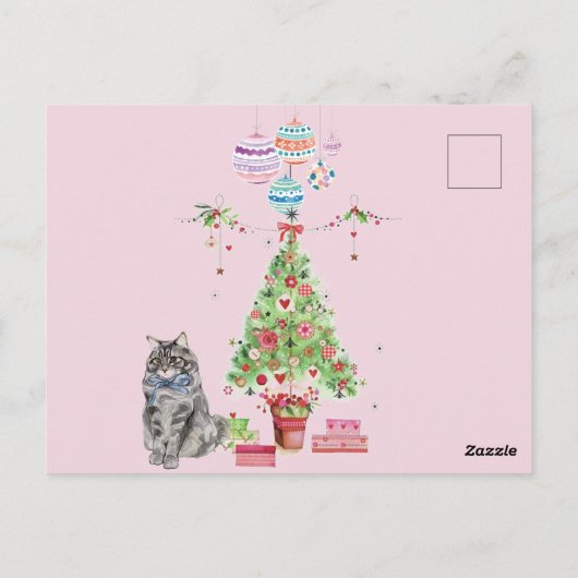 kerstkat briefkaart (Achterkant)