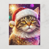 Kerstkat Briefkaart (Voorkant)
