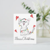 Kerstkat briefkaart (Staand voorkant)