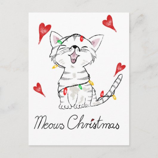 Kerstkat briefkaart (Voorkant)