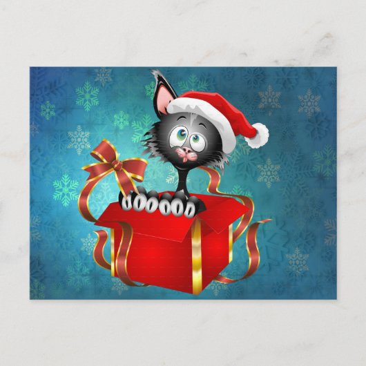 kerstkat briefkaart (Voorkant)