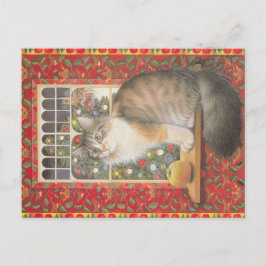 kerstkat-briefkaart  briefkaart