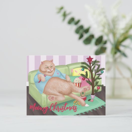 kerstkat-Briefkaart Briefkaart (Staand voorkant)