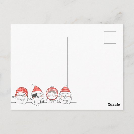 kerstkat-Briefkaart Briefkaart (Achterkant)