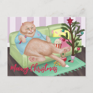 kerstkat-Briefkaart Briefkaart