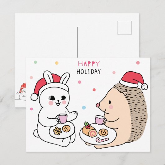 kerstkat-Briefkaart Briefkaart (Voorkant / Achterkant)