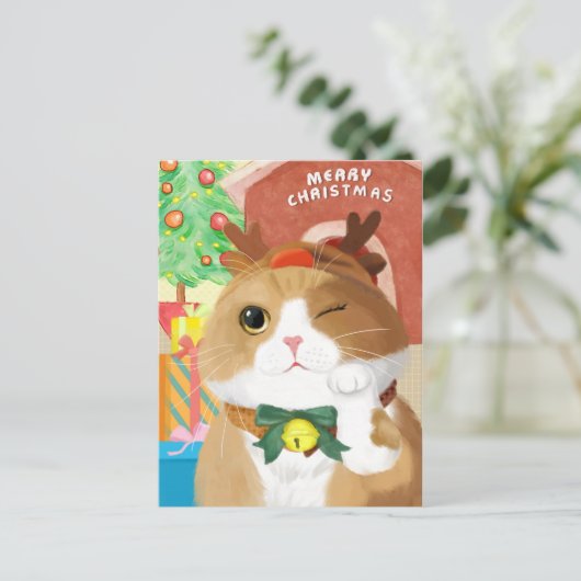 kerstkat-Briefkaart Briefkaart (Staand voorkant)