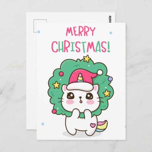 kerstkat-Briefkaart Briefkaart (Voorkant / Achterkant)