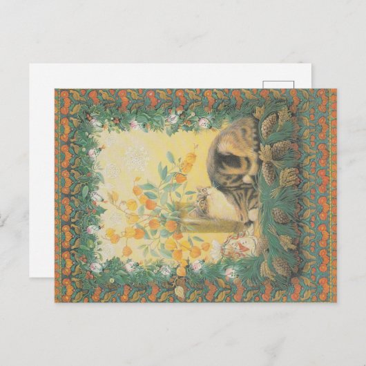 kerstkat-briefkaart briefkaart (Voorkant / Achterkant)