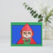 kerstkat-Briefkaart Feestdagenkaart (Staand voorkant)