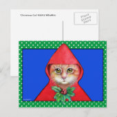 kerstkat-Briefkaart Feestdagenkaart (Voorkant / Achterkant)